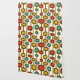 Mid-Century Modern Groovy Retro Color Geometrics Wallpaper