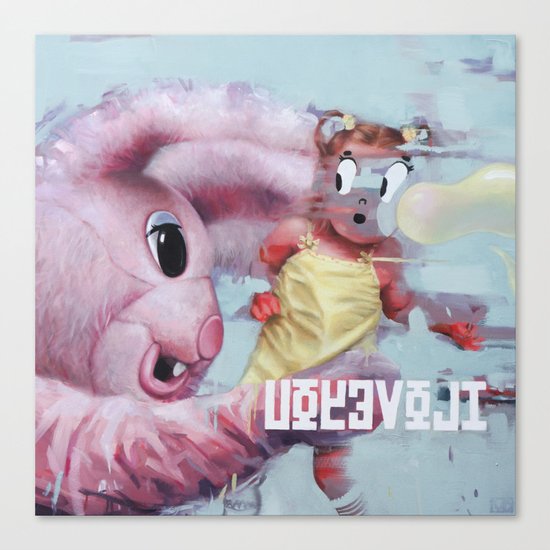 little Alice catched by her dream Canvas Print