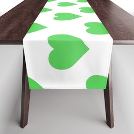 Hearts (Green & White Pattern) Table Runner