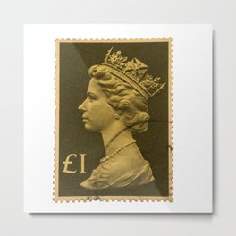 Pound Stamp Metal Print | Royal, Stamp, Postage, Crown, Color, Mail, Photo, British, English, Digital 