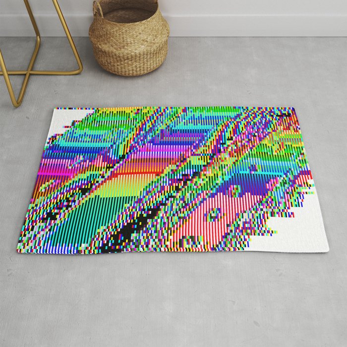 Equatorial Rainbow (Glitch Art / Pixel) Rug