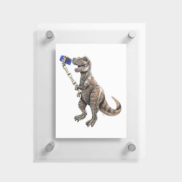 "Selfiesaurus" - T-Rex Dinosaur Selfie Floating Acrylic Print