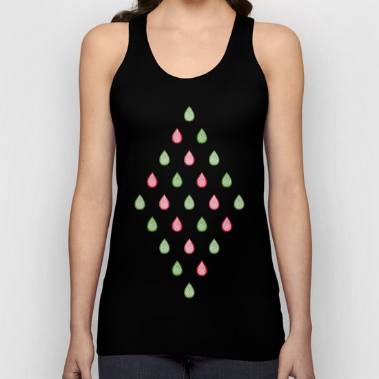 Pink and green raindrops Unisex Tank Top