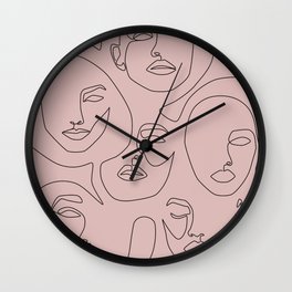 Blush Faces Wall Clock