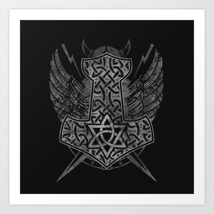 Mjolnir The Hammer Of Thor Art Print By K9printart Society6