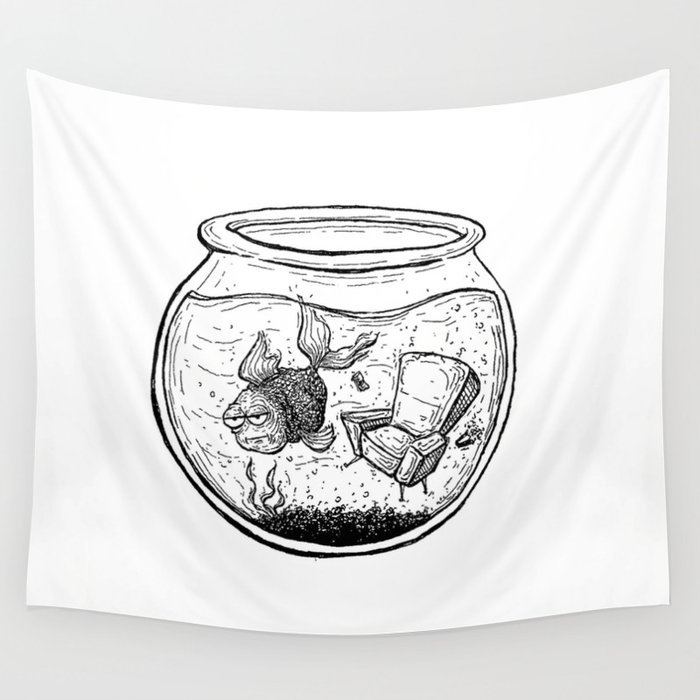 Fatigued Fish Wall Tapestry