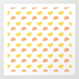 Abstract shapes in yellow and orange pastels Art Print