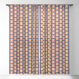 Stylised Sunflower Field Seamless Pattern Design Sheer Curtain
