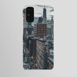 New York City skyline above Chinatown neighborhood in Manhattan Android Case