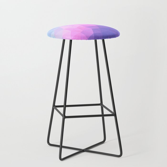 Pastel Aqua, Pink and Purple Geometric Abstract Artwork   Bar Stool