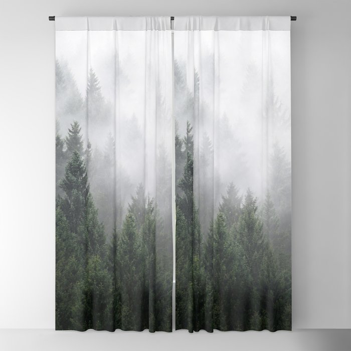 Home Is A Feeling // Wild Romantic Misty Fairytale Wilderness Forest With Trees Covered In Fog Blackout Curtain