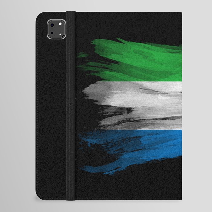 Sierra Leone flag brush stroke, national flag iPad Folio Case