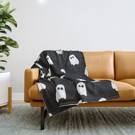 Black and White Ghosts Throw Blanket