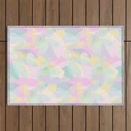 Geometric Abstract Pastel Pink Print Outdoor Rug