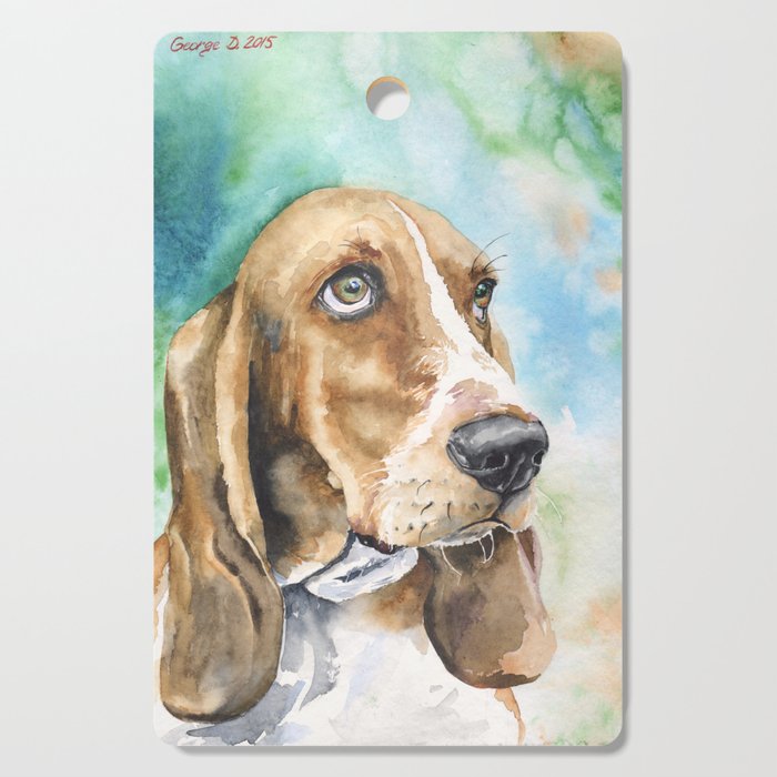 Bassett Hound Watercolor | Pillow Cover | Dogs | Home Decor | Custom Dog Pillow | Dog Mom | Hound Cutting Board