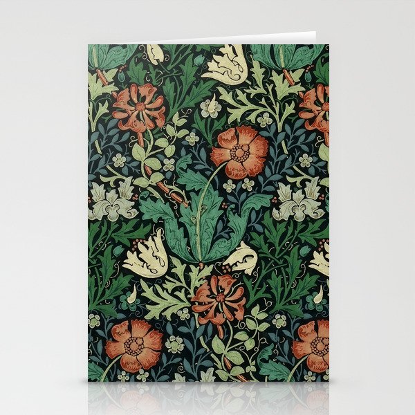 William Morris Compton Floral Art Nouveau Pattern Stationery Cards