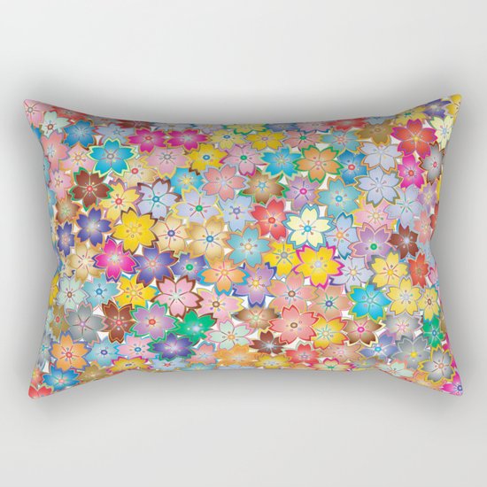 Cherry Blossom Flowers Rectangular Pillow