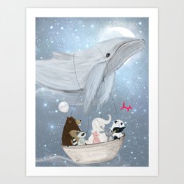 the sky whale Art Print