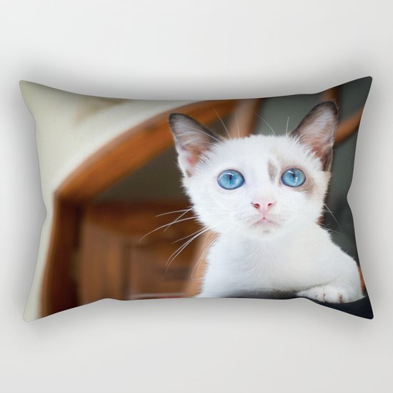 White cat Rectangular Pillow