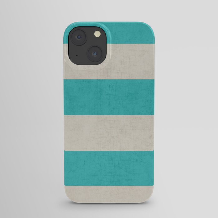 vintage aqua stripes iPhone Case