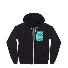 Hearts (White & Turquoise Pattern) Zip Hoodie