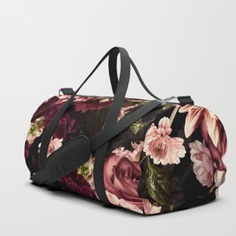 Vintage & Shabby Chic- Real Chrysanthemums Lush Midnight Flowers Botanical Garden Duffle Bag