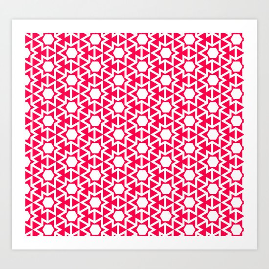 Zoutman Neon Pink Pattern Art Print