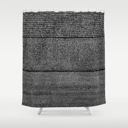 The Rosetta Stone // Black Shower Curtain