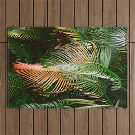 Green and orange | Palm leaves in Las Terrenas | The Dominican Republic Travel photography print Outdoor Rug