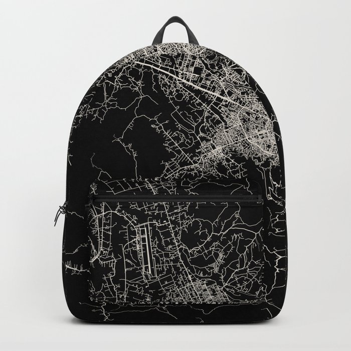 Albania, Tirana - Aesthetic City Map - Black and White Backpack