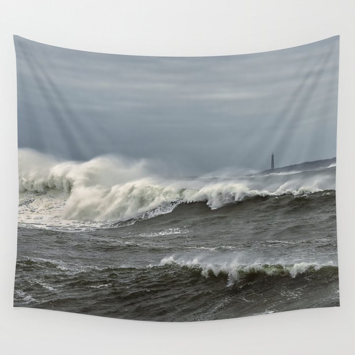 Big waves on the Back shore Wall Tapestry