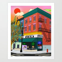On a Corner in Brooklyn Art Print