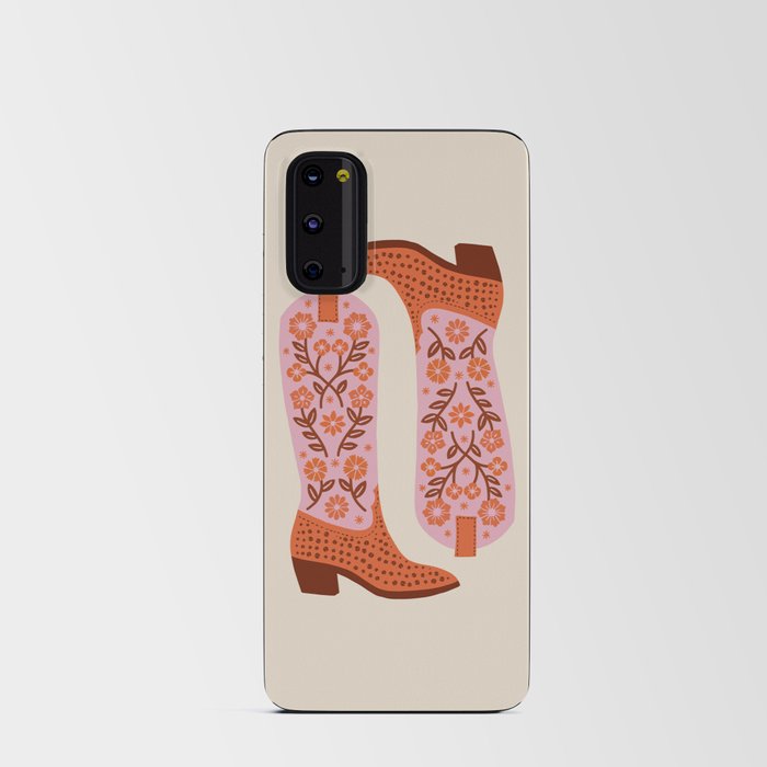 Cowgirl Boots – Pink and Orange Android Card Case