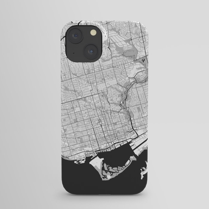 Toronto Map Gray iPhone Case