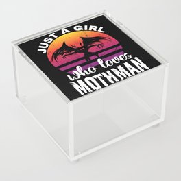 Just a Girl who loves Mothman Retro Sunset Womens Acrylic Box