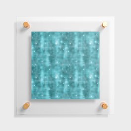 Glam Turquoise Diamond Shimmer Glitter Floating Acrylic Print