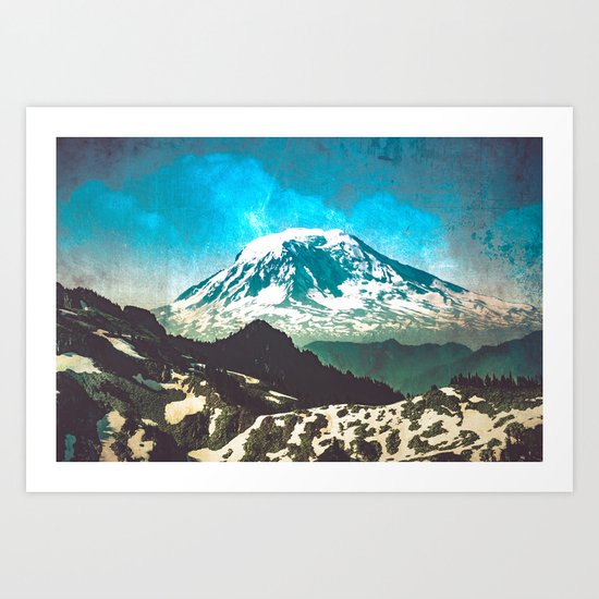 Mt Adams from Mt Rainier Washington State Art Print