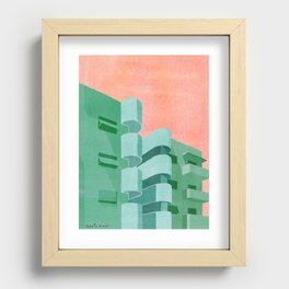 Green Bauhaus Recessed Framed Print