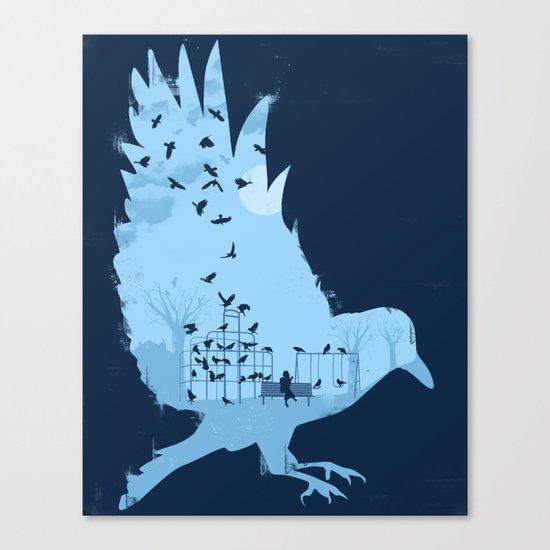 Crows on the Playground Canvas Print