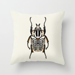 Goliath Beetle Bug Throw Pillow