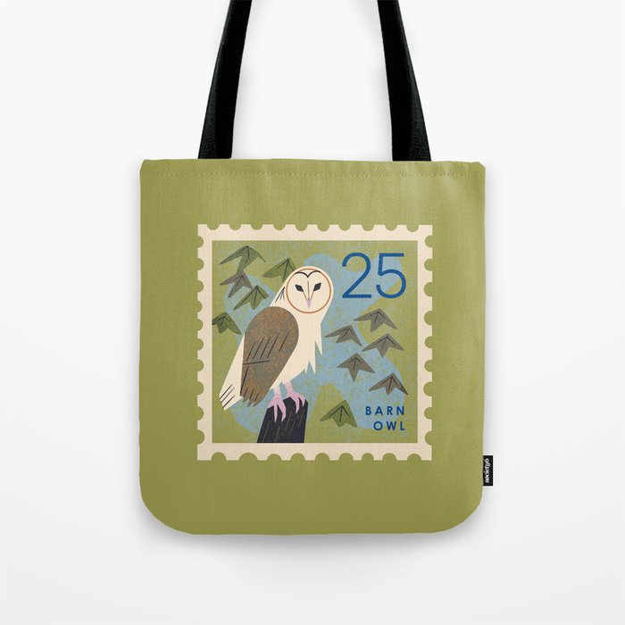 Barn Owl Postage Stamp Tote Bag