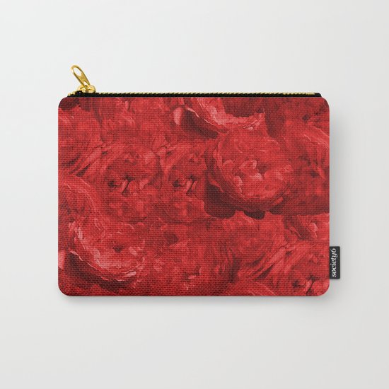 Bed of fire red roses - Rose floral Flowers Carry-All Pouch