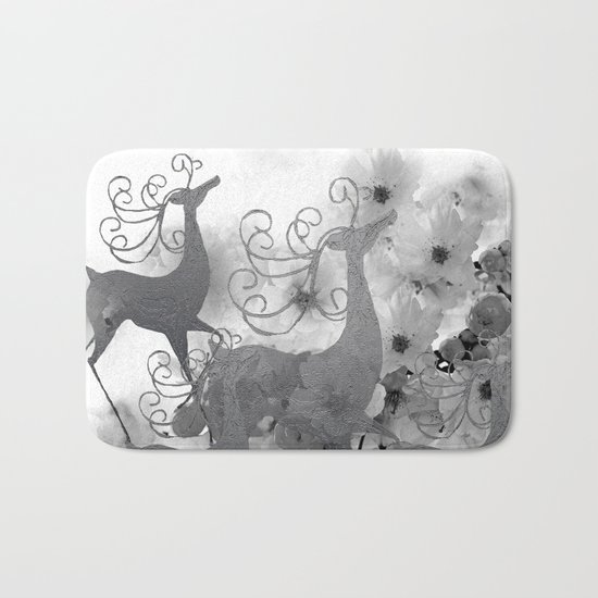 REINDEER AND FLOWERS Bath Mat