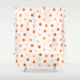 Dots peach on tan  Shower Curtain