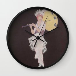 Vintage Fashion Magazine Cover Illustration  Wall Clock