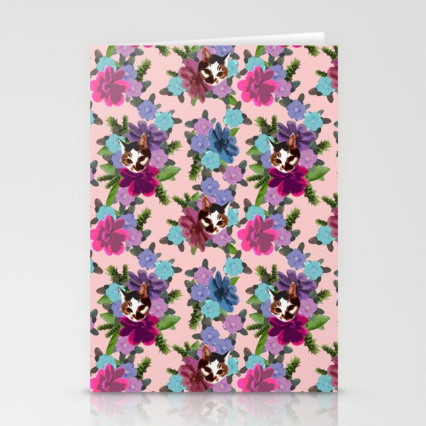 Floral Cat - Rose Quartz Stationery Cards