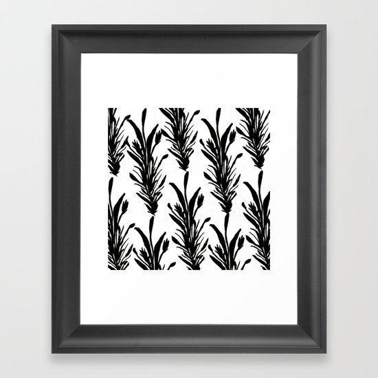 Black Leaves Framed Art Print