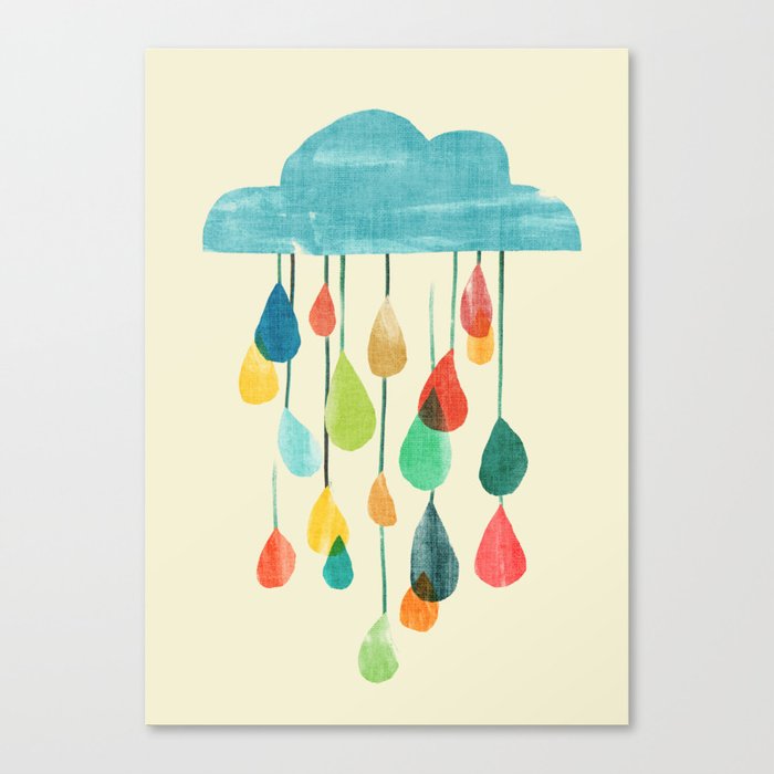 cloudy with a chance of rainbow Canvas Print