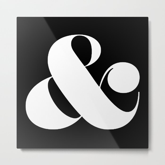 Classic Black & White ampersand Metal Print