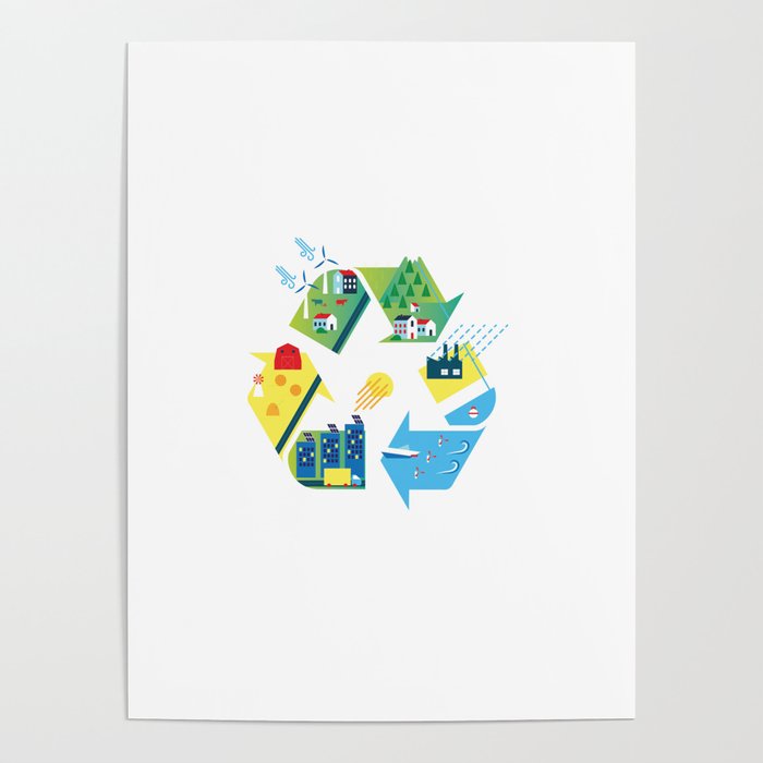 Don't Be Trashy Green Environment Tree Earth Day Poster